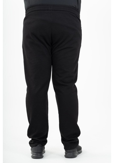 Maraton Sportswear Büyük Beden Erkek Düz Paça Basic Siyah Eşofman Altı 22342-Siyah
