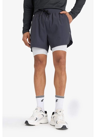 Defacto Defactofit Slim Fit Dar Kesim Sporcu Kısa Paça Şort E9365ax25auar214 Antrasit