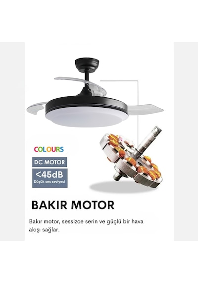 Stars Bellatrıx 42 Inch 28w+35 W Led Dc Motor Tavan Vantilatörü