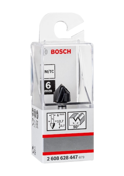 Bosch 6mm Şaftlı V Oluk Freze Ucu 6 12,7 45 2608628447