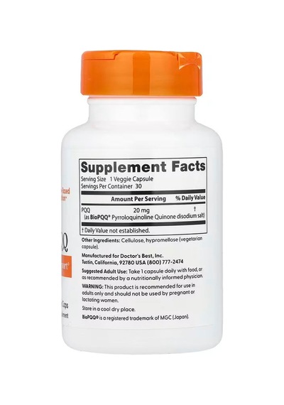 Doctor's Best Pqq With Biopqq Antioxidants Brain & Cognitive 30 Veggie Caps
