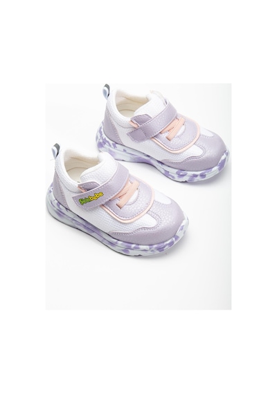 Şirin Bebe Şirinbebe Ortopedik Kız Bebek İlk Adım Spor Ayakkabı Lila Cırtlı Anorak Malzeme-3711 Lila