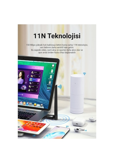Dm Ad081 150 Mbps Usb Wireless Adaptör Wifi Alıcı Verici Access Point