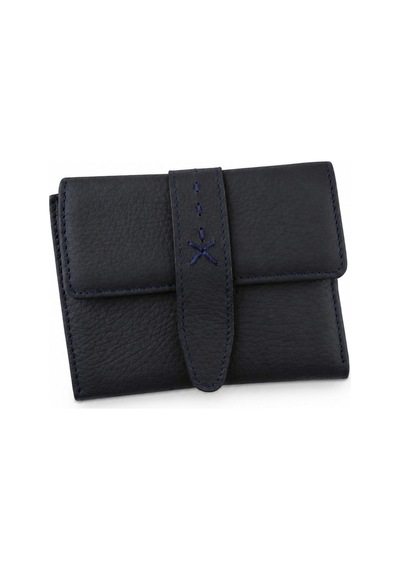 Alphaclub Bag Kadın Hakiki Deri Lacivert Renk Çıtçıtlı Kartlık Ve Cüzdan