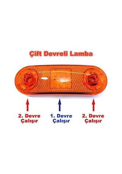 Ahmet Otomotiv 5 Adet 21 Led Sarı Lamba 12v-24v Tır Kamyon Dorse Otobüs Minibüs Offroad
