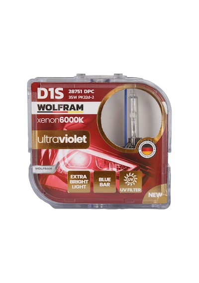 D1s Xenon Ampul 6000k Ultraviolet Mavi Cam 12v 35w - Wolfram 28751dpc