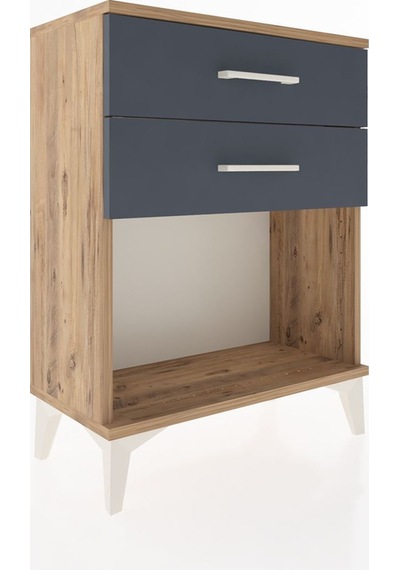 Arges Komodin 4 Çekmeceli 60x30x80 Çam-antrasit Çam