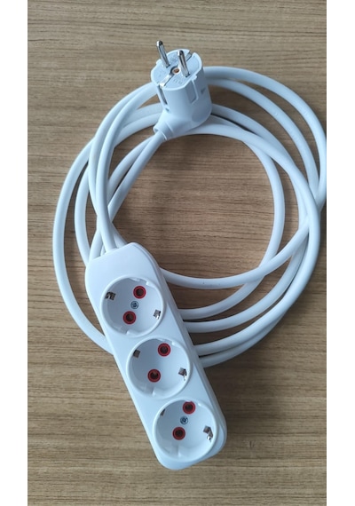 Fetih 3 Metre El Yapımı Seyyar Uzatma Kablosu 3x1.5 Mm² Usta Ellerden Evinize/işinize Gelen Kalite 3 M