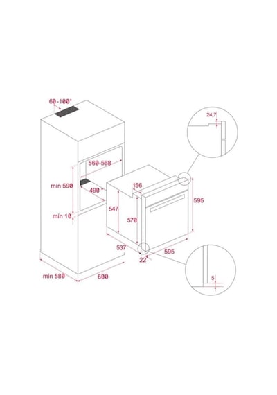 Teka HLB 8416 Airfry Fırın BK - TB 770 BK - TVT 90 BK Siyah Ankastre Set