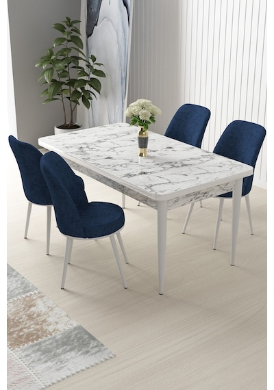 Canisa Nil Serisi 70x110 Sabit Mutfak Masası Takımı Beyaz Mermer Desen Masa 4 Lacivert Sandalye Masa Beyaz Mermer Desen Sandalye Lacivert Canisa Nil Serisi 70x110 Sabit Mutfak Masası Takımı Beyaz Mermer Desen Masa 4 Lacivert Sandalye Masa Beyaz Mermer Desen Sandalye Lacivert