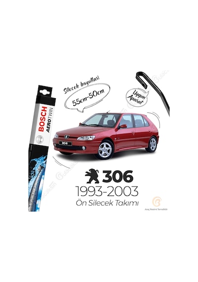 Peugeot 306 Muz Silecek Takımı 1993-2003 Bosch Aerotwin