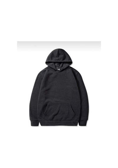 Tarzsokak Unisex Antresit Slim Fit Iç Komple Şardonlu Kapüşonlu Sweatshirt Antrasit
