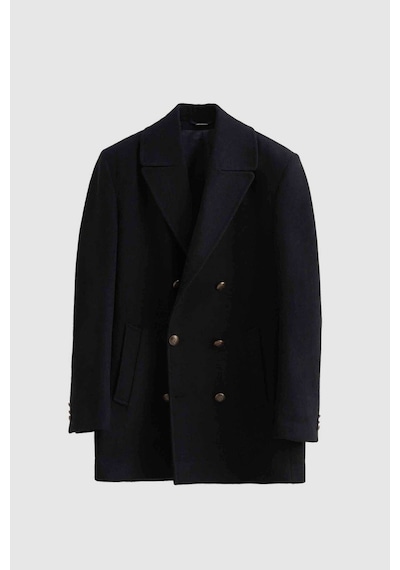 D's Damat Ds Damat Regular Fit Lacivert Denizci Metal Düğme Detaylı Kaşe Kaban 1HF08ORT10005 Lacivert