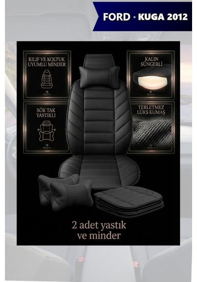 Kuga 2012 Uyumlu Siyah Renk Lüks Premium 2 Adet Minder Ve Yastık