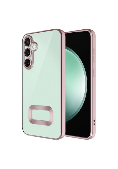 Galaxy A26 Kılıf Kamera Korumalı Logo Gösteren Zore Omega Kapak Rose Gold
