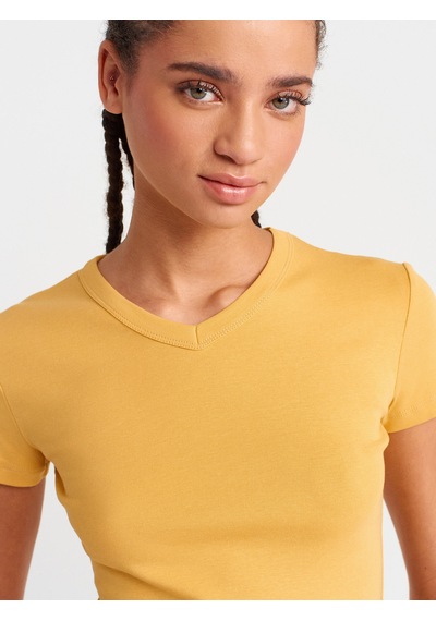 Dilvin 31673 V Yaka T-shirt-hardal Hardal
