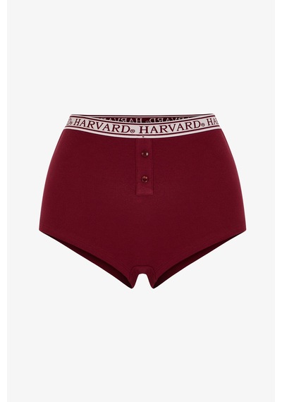 Penti Bordo Harvard Yüksek Bel Boyshort Külot