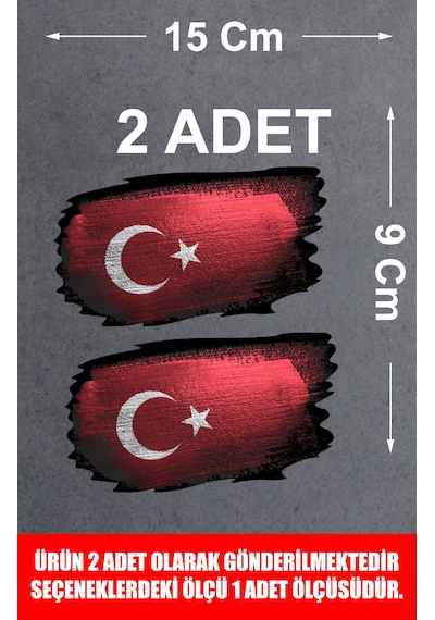Türk Bayrağı Sticker - Türk - Bayrak - Ay Yıldız Sticker - Araba Oto Motosiklet Karavan Cam Kask Sticker - 01969 15x9 Cm