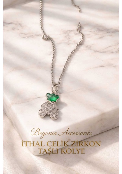 İthal Çelik Gümüş Kaplama Kolye Zincir Set Figürlü Zirkon Taşlı Paslanmaz Kararmaz Unisex 45cm+5cm Boy - 19 Gümüş