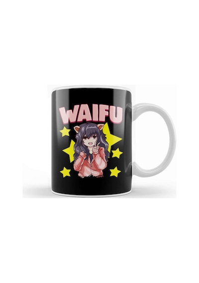Waifu Anime Girl Japanese Cute Manga Kawaii Senpai Kupa Bardak Porselen Karışık