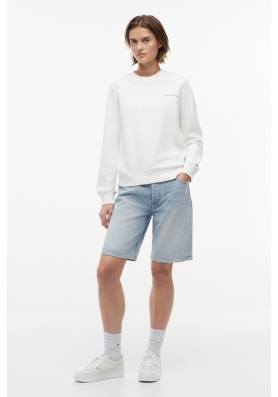 Tommy Hilfiger Tjw Kadın Regular Essential Logo 1 Bisiklet Yaka Beyaz Sweatshirt-16429