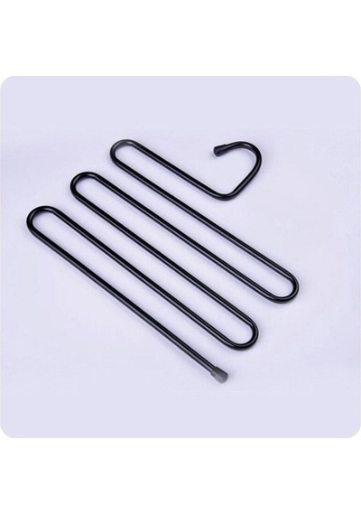 Siyah Metal 5 Katlı Pantolon Eşarp Askısı Metal Gri Diğer