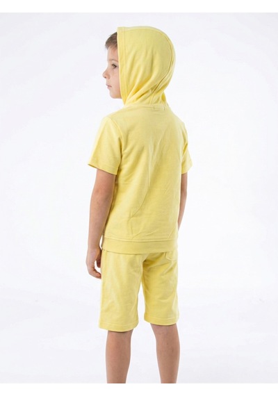 Xo Kids Erkek Çocuk Yazlık 2li Alt Üst Takım Tişort + Şort 8-14 Yaş 4221 Sarı