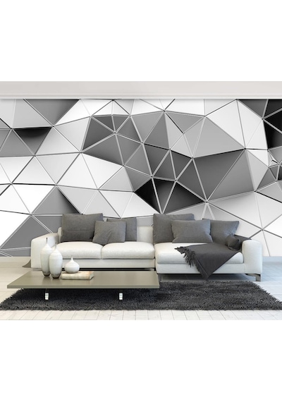3 Boyutlu Geometrik Duvar Kağıdı (397463324)