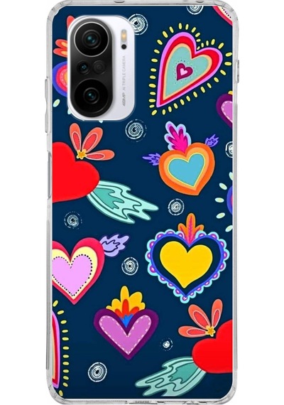 Xiaomi Poco F3 İle Uyumlu 1mm Slim Fit Retro Renkler 3 Baskılı Şeffaf Kılıf Şeffaf