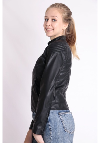 RedpointJackets - Suni Deri Siyah Kadın Mont
