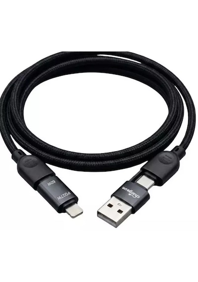 Çoklu Şarj Kablosu Usb+type-c- Lightning+pd 60w Süper Hızlı Şarj 100 Cm