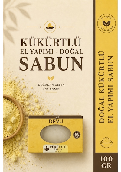 Kükürt Özlü El Yapımı Doğal Sabun
