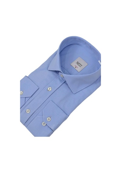 Erkek Slim Fitt Likralı Uzun Kol Kulplu Gömlek 2358 Bgl-st04384 Mavi