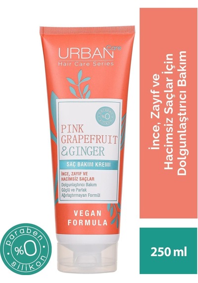 Urban Care Pink Grapefruit & Ginger Ince Telli Saçlar Için Dolgunlaştırıcı Saç Kremi 250 ML