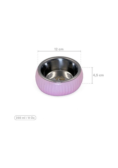 Mikopet Organik Seramik Mama Kabı Pembe Çok Renkli