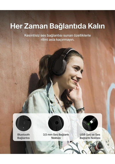 Soundform Surround Bluetooth Kulak Üstü Kulaklık, Gürültü Engelleme, Kablosuz, 60 Saat Çalma Süresi, Yumuşak Kulak Yastıkları, İphone, Galaxy, İpad, Seyahat, Ev, Ofis İçin, Siyah Soundform Surround Bluetooth Kulak Üstü Kulaklık, Gürültü Engelleme, Kablosuz, 60 Saat Çalma Süresi, Yumuşak Kulak Yastıkları, İphone, Galaxy, İpad, Seyahat, Ev, Ofis İçin, Siyah
