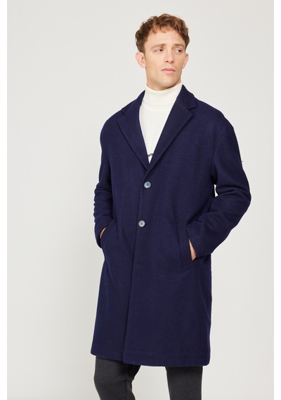 Ac&Co / Altınyıldız Classics Erkek Lacı Oversize Bol Kesim Mono Yaka Yünlü Kaşe Palto Lacivert Ac&Co / Altınyıldız Classics Erkek Lacı Oversize Bol Kesim Mono Yaka Yünlü Kaşe Palto Lacivert
