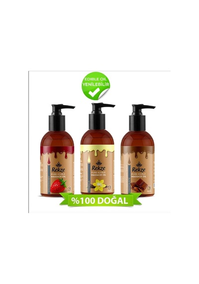 Dogal Cilek + Vanilyalı + Cikolata Aroma Yenilebilir K Etkili Aromaterapi Masaj Yagları Seti - 652768935