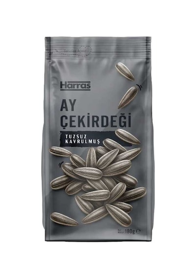 Siyah Ay Çekirdeği Tuzsuz Kavrulmuş Kilitli Paket 180 Gr 4 Adet Toplam 720 Gr