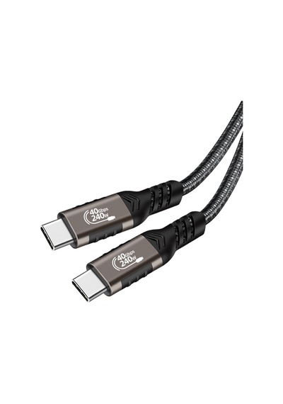 Effox Siyah Qg01 Type-c To Type-c Usb4 Pd Data Kablosu 240w 40gbps 8k 60hz 0.2 Metre- Kisamark