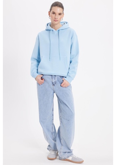 Tudors Kadın Oversize Geniş Kesim Pamuklu Yumuşak Dokulu İçi Polarlı Basic Mavi Kapüşonlu Sweatshirt-42083 Mavi Tudors Kadın Oversize Geniş Kesim Pamuklu Yumuşak Dokulu İçi Polarlı Basic Mavi Kapüşonlu Sweatshirt-42083 Mavi