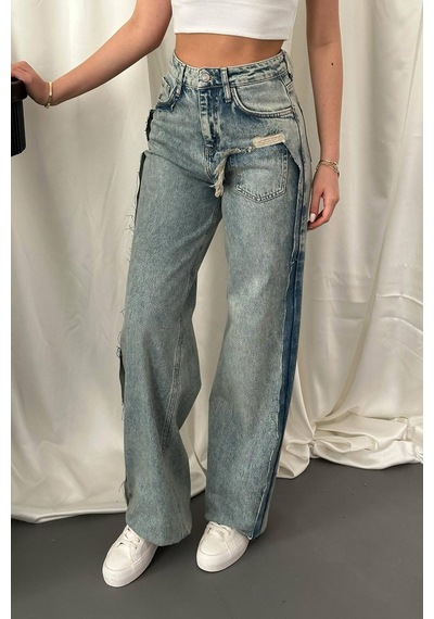 Alemdarshop Kar Yıkama Yan Yırtmaçlı Jeans Pantolon