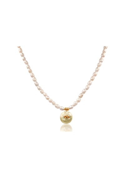 İncili Göz Gümüş Kolye - Rose Rose Gold