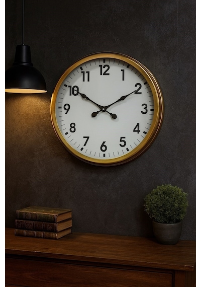 Büro Ev Ofis Hediyesi İçin 60cm Golden Prestij Trend Duvar Saati Diğer