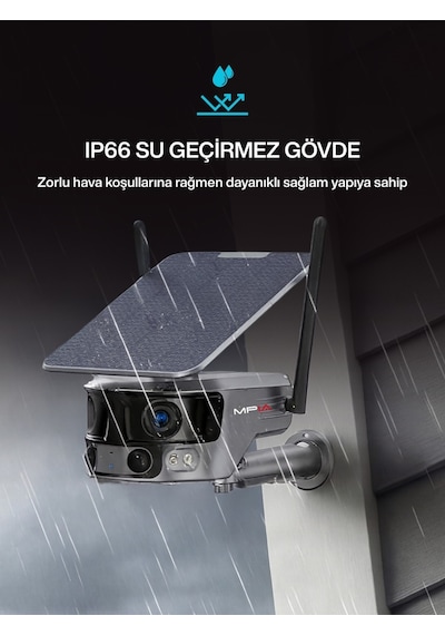 4k 4g Sım Kartlı Solar Kamera Çift Lensli Sesli Görüşme 180 Panoramik Görüş Ip Kamera 128gb Hediye