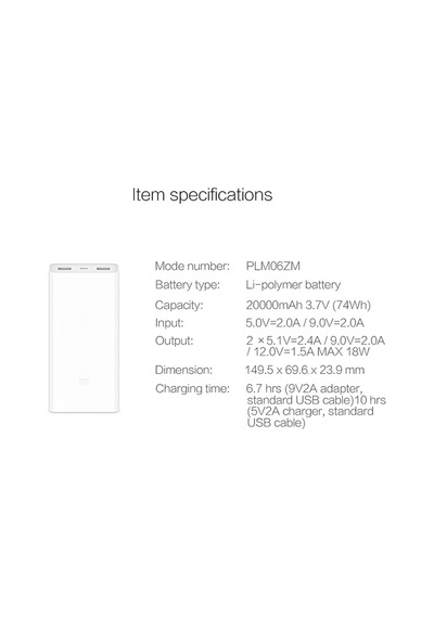 Xiaomi Mi 20.000 Mah 2c Hızlı Şarj Powerbank