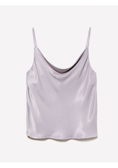 Sisley %100 Viskoz Saten Degaje Yaka Askılı Üst Kadın Gri Bluz - 325p52bzlh01n