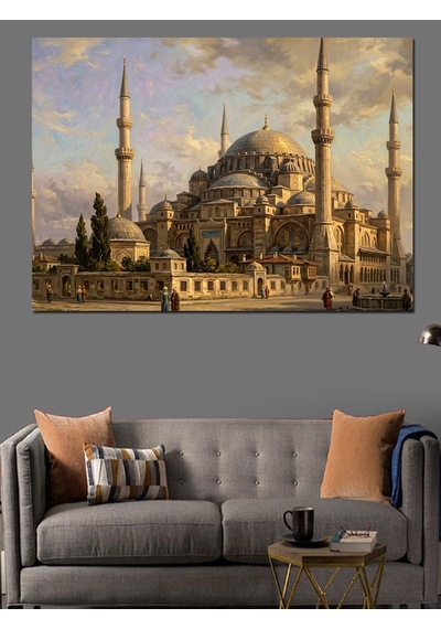 İstanbul Sultanahmet Camii Tarihi Görünüm Dekoratif Kanvas - Mdf Ahşap Tablo