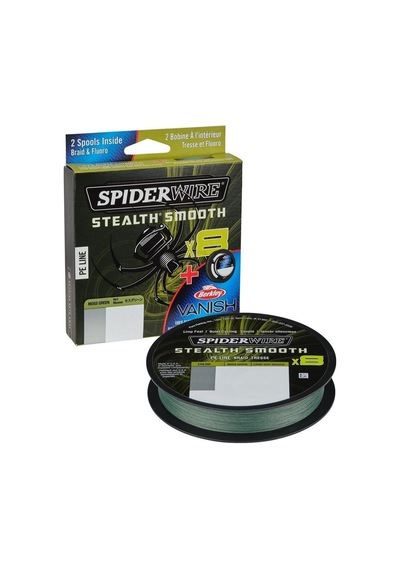 Spider Wire 8 Braid & Fluorocarbon Duo Spool System 150 & 50m Moss Green/clear