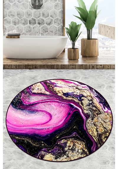 Pastry Çap Banyo Halısı Djt 140x140 cm Çok Renkli